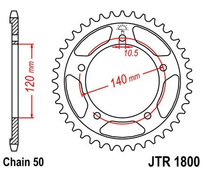 JTSPROCKETS Chain Sprocket JTR1800.40