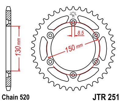 JTSPROCKETS Chain Sprocket JTR251.50