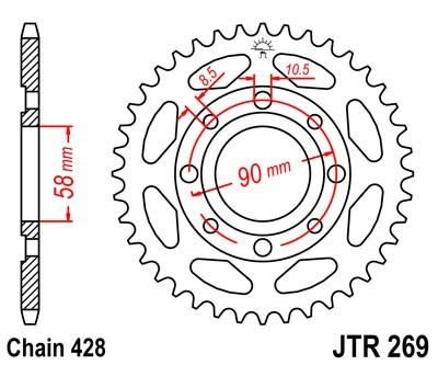JTSPROCKETS Chain Sprocket JTR269.39
