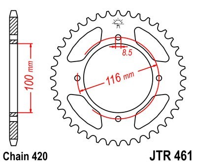 JTSPROCKETS Chain Sprocket JTR461.50