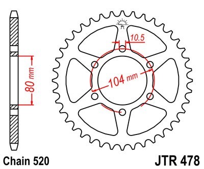 JTSPROCKETS Chain Sprocket JTR478.43