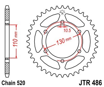 Motorrad JTSPROCKETS Zähnez.: 38 Kettenrad JTR486.38 günstig kaufen