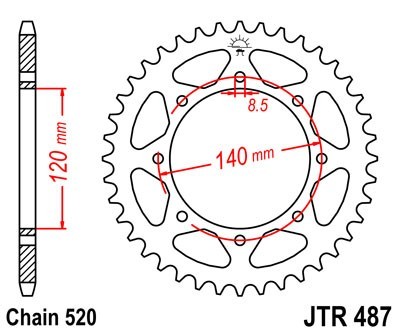 JTSPROCKETS Chain Sprocket JTR487.42