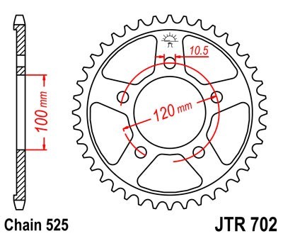 JTSPROCKETS Chain Sprocket JTR702.44