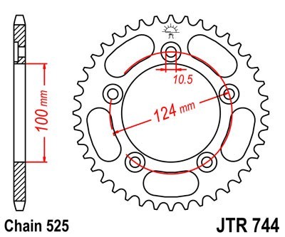 JTSPROCKETS Chain Sprocket JTR744.36
