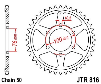 JTSPROCKETS JTR816.44 Chain Sprocket