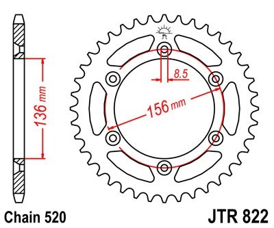 JTSPROCKETS Chain Sprocket JTR822.41