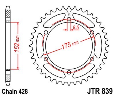 JTSPROCKETS Chain Sprocket JTR839.53