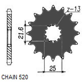 SUNSTAR 325-13 SUZUKI Ciclomotor Piñón para cadena