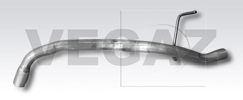 FTR-394 VEGAZ Exhaust pipes FIAT Length: 820mm, Rear, 306mm, Round bevelled tailpipe type, 110mm