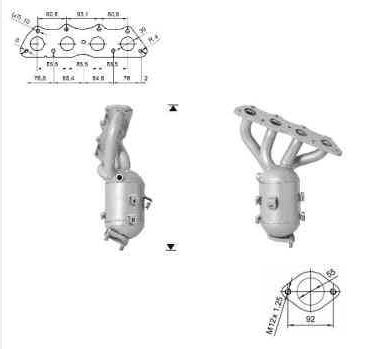 VEGAZ HUK-306 Catalytic converter Euro5/Euro6, with attachment material, Front, Length: 450 mm