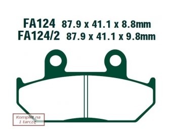 EBC Brakes Height: 41,1mm, Thickness: 9,8mm Brake pads FA124/2 buy