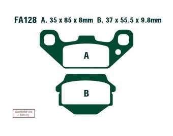 EBC Brakes Height 1: 35mm, Height 2: 37mm, Thickness 1: 8mm, Thickness 2: 9,8mm Brake pads FA128TT buy