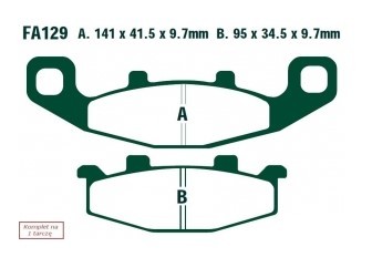 EBC Brakes Height 1: 41,5mm, Height 2: 34,5mm, Thickness 1: 9.7mm, Thickness 2: 9.7mm Brake pads FA129 buy