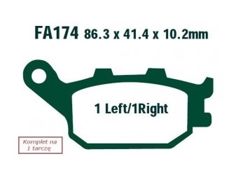 EBC Brakes Height: 41.4mm, Thickness: 10.2mm Brake pads FA174 buy