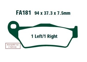 EBC Brakes Height: 37,3mm, Thickness: 7,5mm Brake pads FA181TT buy