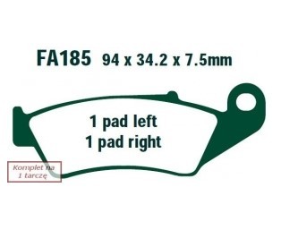 EBC Brakes Height: 34,2mm, Thickness: 7,5mm Brake pads FA185R buy
