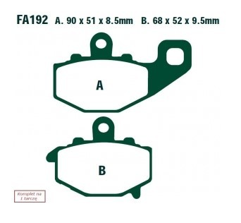EBC Brakes Height 1: 51mm, Height 2: 52mm, Thickness 1: 8,5mm, Thickness 2: 9,5mm Brake pads FA192 buy