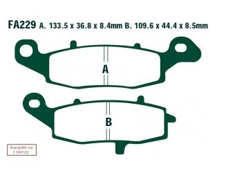 EBC Brakes Height 1: 36,8mm, Height 2: 44,4mm, Thickness 1: 8,4mm, Thickness 2: 8,5mm Brake pads FA229 buy