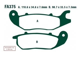EBC Brakes Height 1: 33,5mm, Height 2: 34,6mm, Thickness 1: 7,5mm, Thickness 2: 7,6mm Brake pads FA375 buy