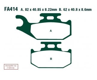 EBC Brakes Height 1: 40,8mm, Height 2: 40,85mm, Thickness 1: 8,6mm, Thickness 2: 8,22mm Brake pads FA414R buy