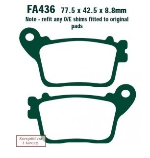 EBC Brakes Height: 42.5mm, Thickness: 8.8mm Brake pads FA436 buy