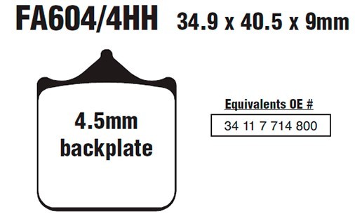 EBC Brakes FA604/4HH Brake pad set