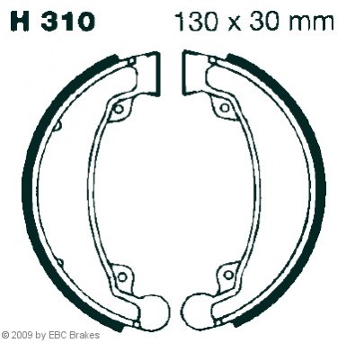 EBC Brakes H310 Brake Shoe Set Ø: 130 x 30 mm