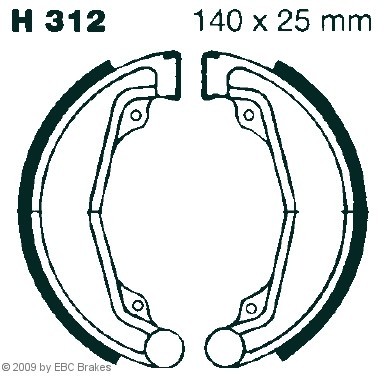 EBC Brakes H312 Brake Shoe Set Ø: 140 x 25 mm