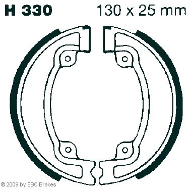 EBC Brakes H330 Brake Shoe Set Ø: 130 x 25 mm