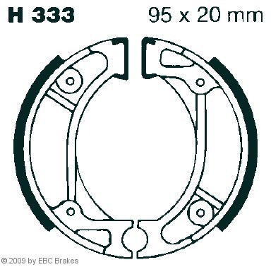 EBC Brakes H333 Brake Shoe Set Ø: 95 x 20 mm