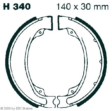 EBC Brakes H340 Brake Shoe Set Ø: 140 x 30 mm