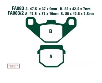 EBC Brakes Height 1: 37mm, Height 2: 42.5mm, Thickness 1: 9mm, Thickness 2: 7mm Brake pads SFA083 buy