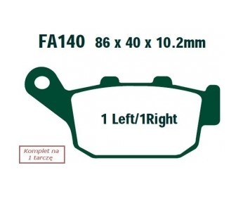 EBC Brakes Height: 40mm, Thickness: 10,2mm Brake pads SFA140 buy