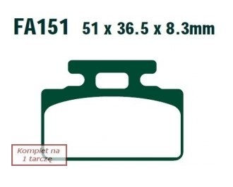 EBC Brakes Height: 36.5mm, Thickness: 8.3mm Brake pads SFA151 buy