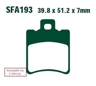 EBC Brakes Height: 51.2mm, Thickness: 7mm Brake pads SFA193HH buy