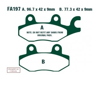 Original SFA197 EBC Brakes Brake pad kit DODGE