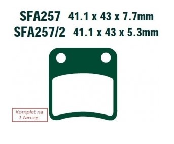 EBC Brakes Height: 43mm, Thickness: 7.7mm Brake pads SFA257 buy