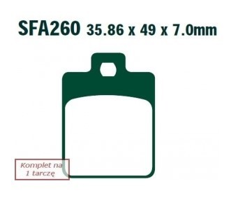 Zestaw klocków hamulcowych, hamulce tarczowe SFA260 w niskiej cenie — kupić teraz!