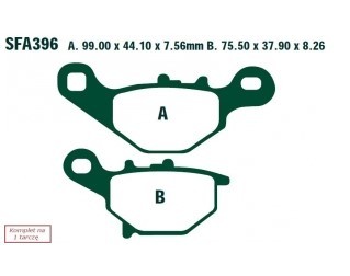 EBC Brakes Height 1: 44.1mm, Height 2: 37.9mm, Thickness 1: 7.56mm, Thickness 2: 8.26mm Brake pads SFA396 buy