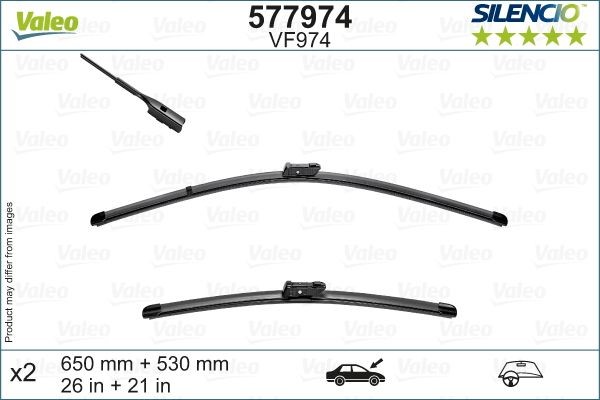 Volkswagen TOUAREG Windscreen wiper blades 14739032 VALEO 577974 online buy