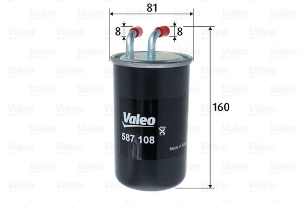 VALEO 587108 Fuel filter In-Line Filter, 8mm, 8mm