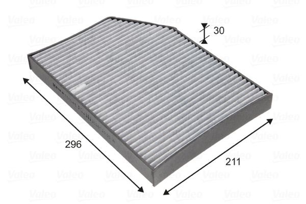 VALEO Activated Carbon Filter with polyphenol, with fungicidal effect, with anti-allergic effect, 296 mm x 211 mm x 30 mm Width: 211mm, Height: 30mm, Length: 296mm Cabin filter 701045 buy