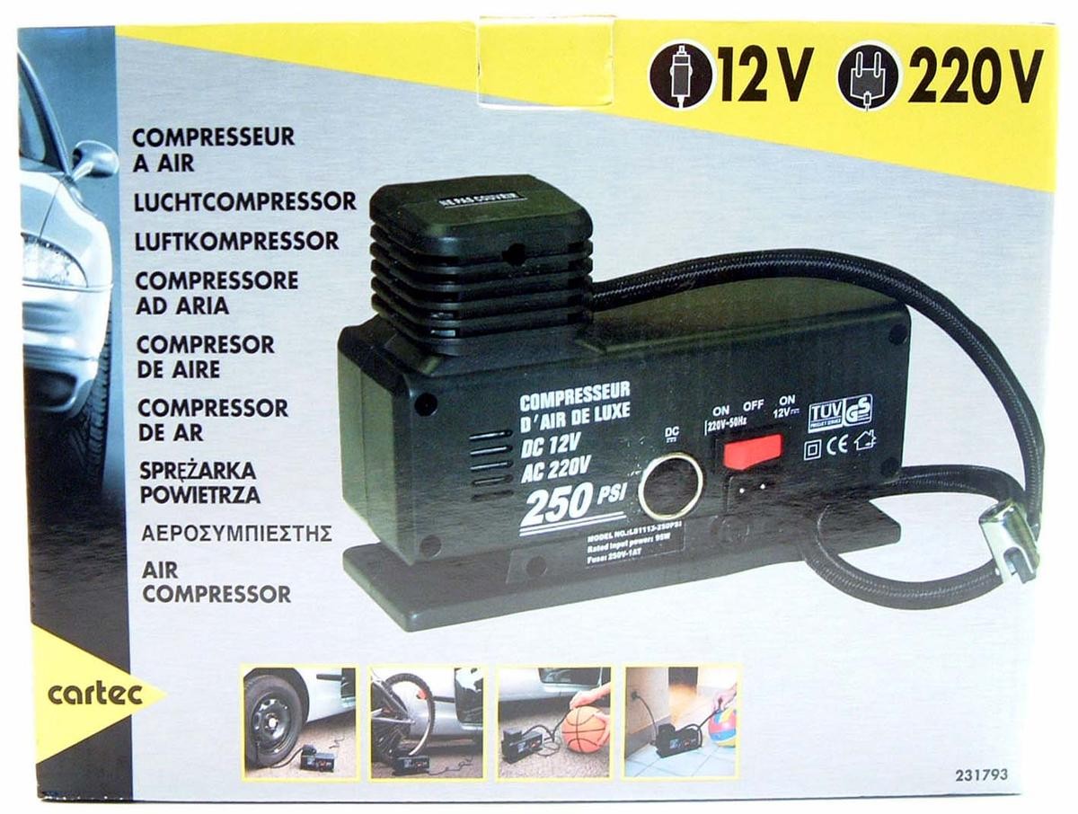231793 CARTEC Compresseur d'air 12, 220V, 250 psi, 17 bar, électrique,  alimenté par l\'allume-cigare portable ▷ AUTODOC prix et avis