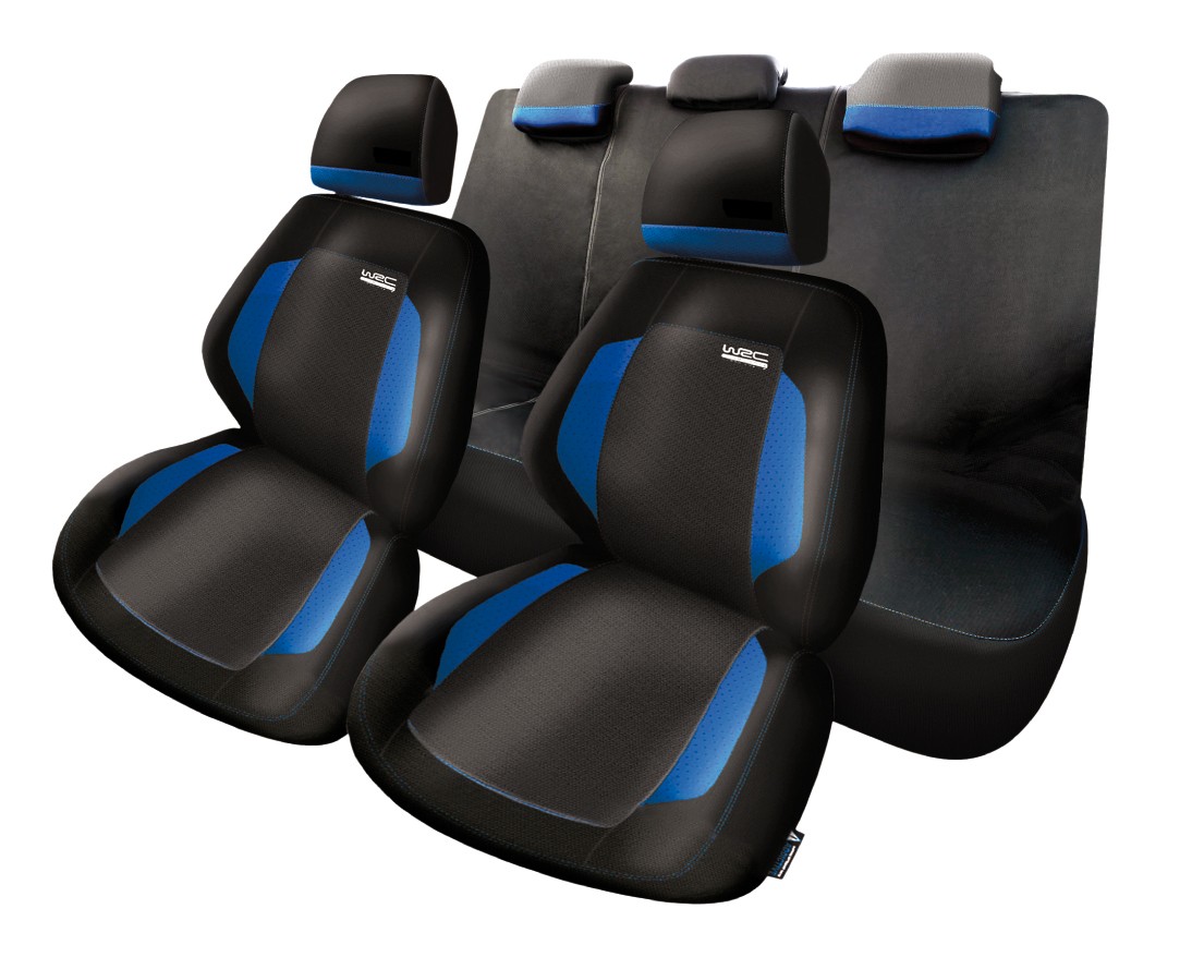 WRC Blue/black, Patterned, Polyester, Front and Rear Number of Parts: 11-part Seat cover 007344 buy