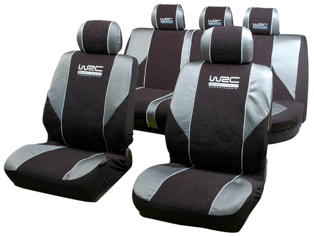 Walser Auto-Sitzbezug Fairmont, Universal-Sitzbezug Komplett-Set,  PKW-Sitzbezüge, 2 Vordersitzbezüge, 1 Rücksitzbankbezug schwarz/blau