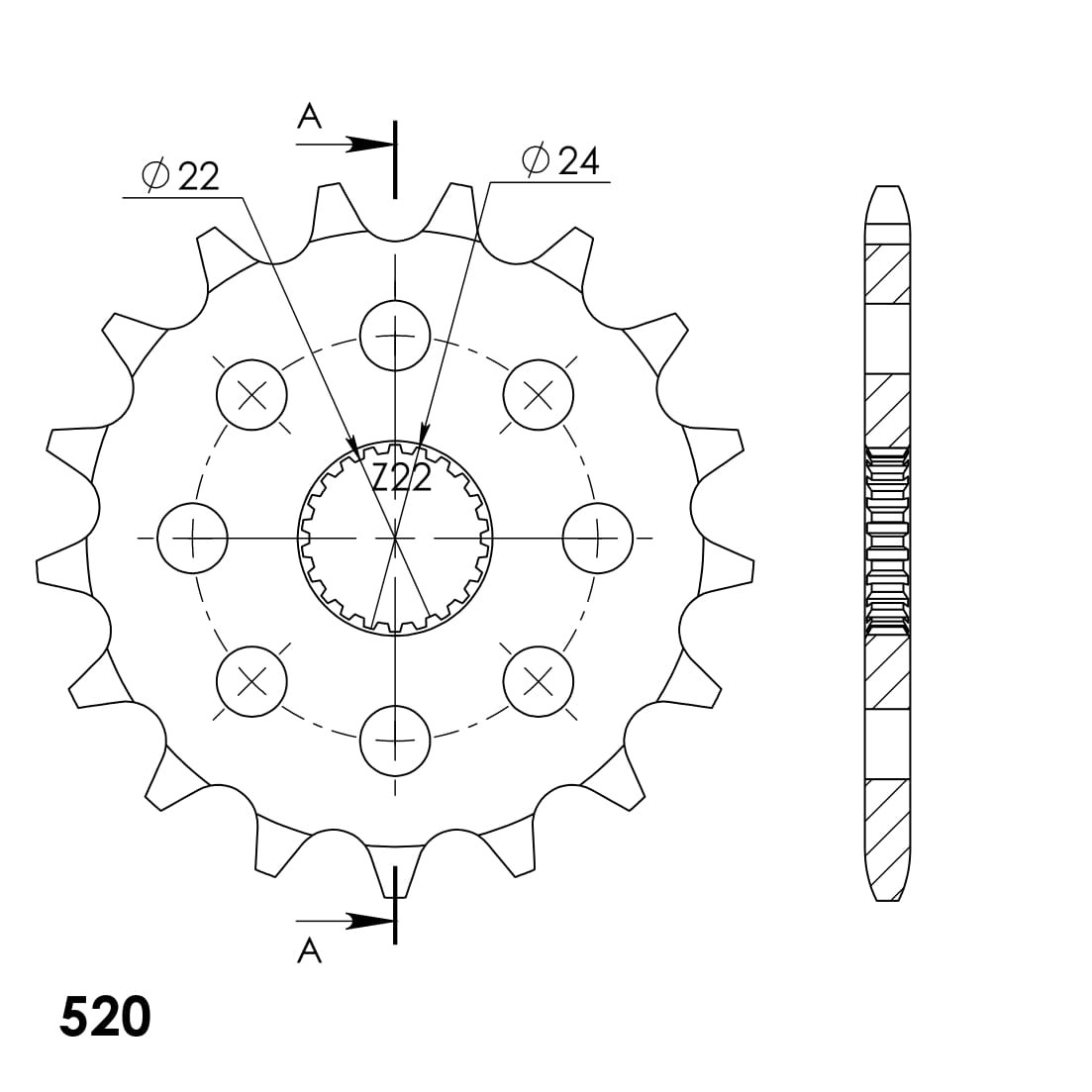 AFAM 61201-17 Chain Pinion Number of Teeth: 17