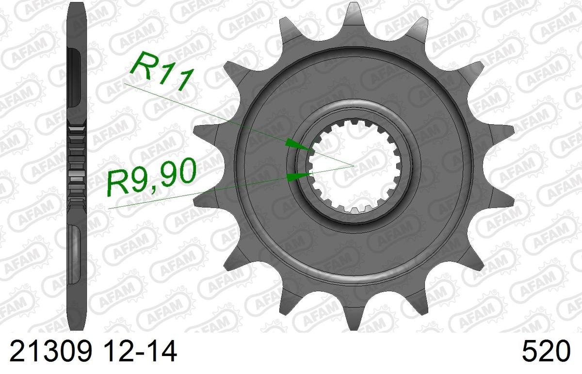 AFAM 21309-12 Chain Pinion Number of Teeth: 12