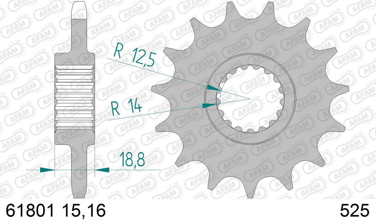 AFAM 61801-16 Chain Pinion Number of Teeth: 16