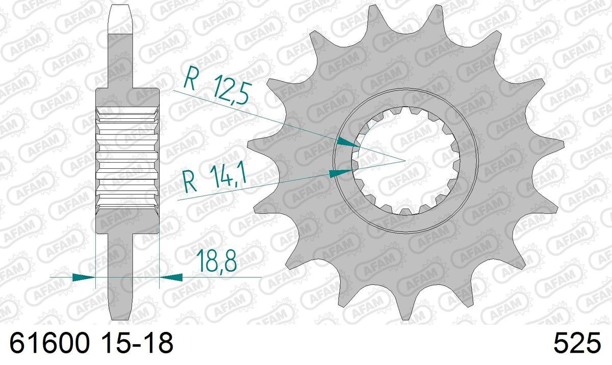 AFAM 61600-17 Chain Pinion Number of Teeth: 17